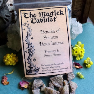 Benzoin Incense, Natural Resin Incense to Clear Away Negative Energy and Set a Tone of Magick, Wicca and Witchcraft Supplies