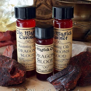 Dragons Blood Oil, Ritual Oils for Witchcraft and Wicca Supplies, Anointing Oils, Dragons Blood Perfume or Liquid Incense, Aroma Magick