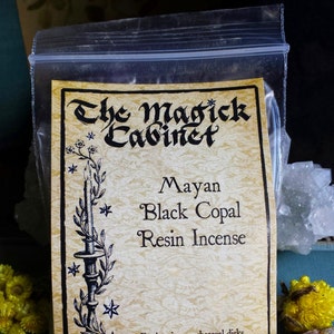 Black Mayan Copal, Natural Resin Incense for Clearing Rituals and Aromatherapy, Wicca Magick and Witchcraft Supplies, Pagan Occult Heathen image 1