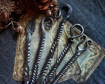 Twisted Hand Forged Iron Witches Nail, hand forged iron candle scribe expertly crafted and unique Witchcraft Supplies