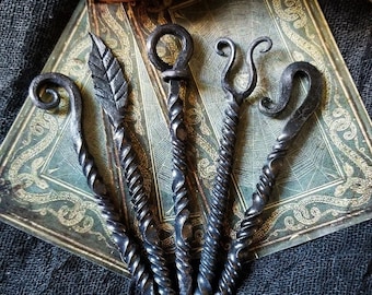 Twisted Hand Forged Fancy Iron Candle Scribe, Witches hand forged iron scribe expertly crafted and unique, Witch Gifts