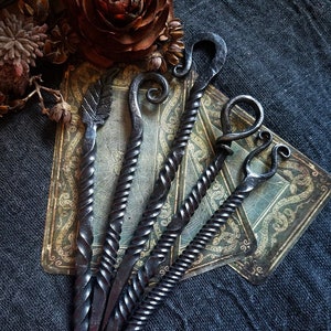 Twisted Hand Forged Iron Witches Nail, hand forged iron candle scribe expertly crafted and unique Witchcraft Supplies