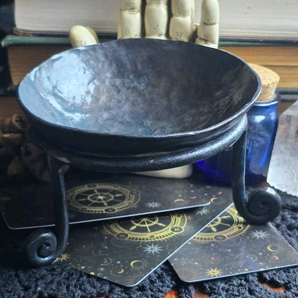 Offering Bowl Hand Hammered Iron Incense Burner, Altar Tool, Sixth Anniversary Gifts