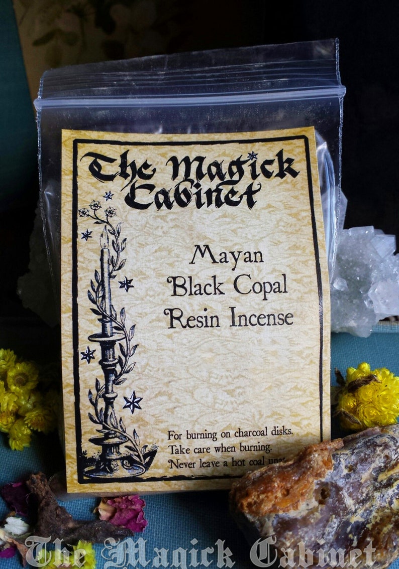Black Mayan Copal, Natural Resin Incense for Clearing Rituals and Aromatherapy, Wicca Magick and Witchcraft Supplies, Pagan Occult Heathen image 1