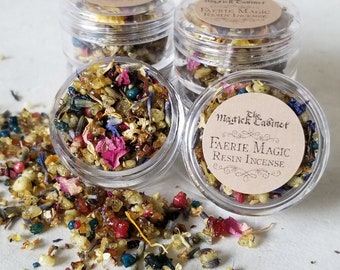 Faerie Magic Resin Incense SAMPLE SIZE Jar, Invite the Fae folk into your ritual, Mischievous little Fae will not be able to resist