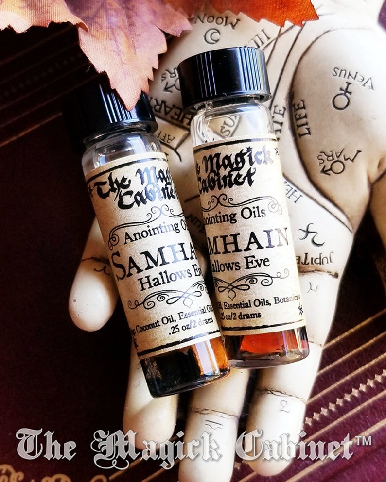 Samhain Ritual Oil, Anointing and Ritual oil for the Season of the Witch, Halloween, Dark Magick, to aid with Magical Intention and Energy image 3