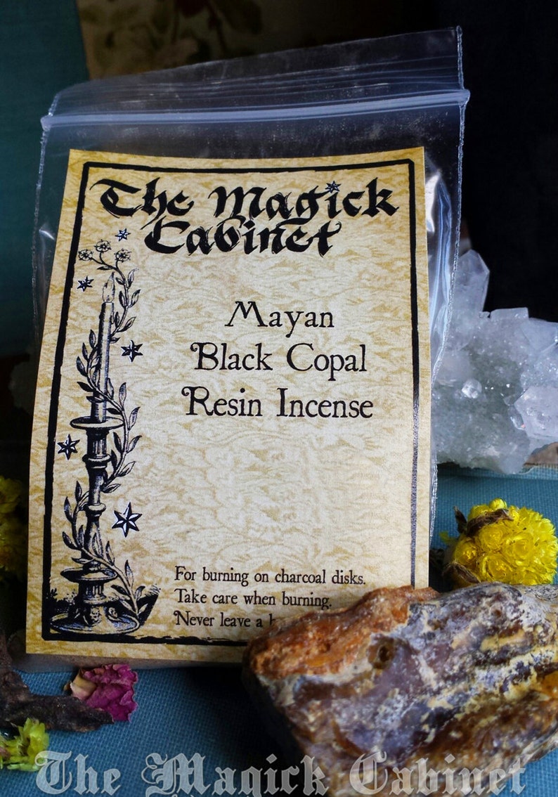 Black Mayan Copal, Natural Resin Incense for Clearing Rituals and Aromatherapy, Wicca Magick and Witchcraft Supplies, Pagan Occult Heathen image 4