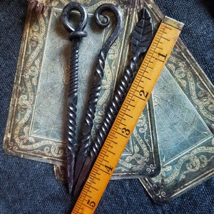 Twisted Hand Forged Fancy Iron Candle Scribe, Witches hand forged iron scribe expertly crafted and unique, Witch Gifts, One per Order image 6