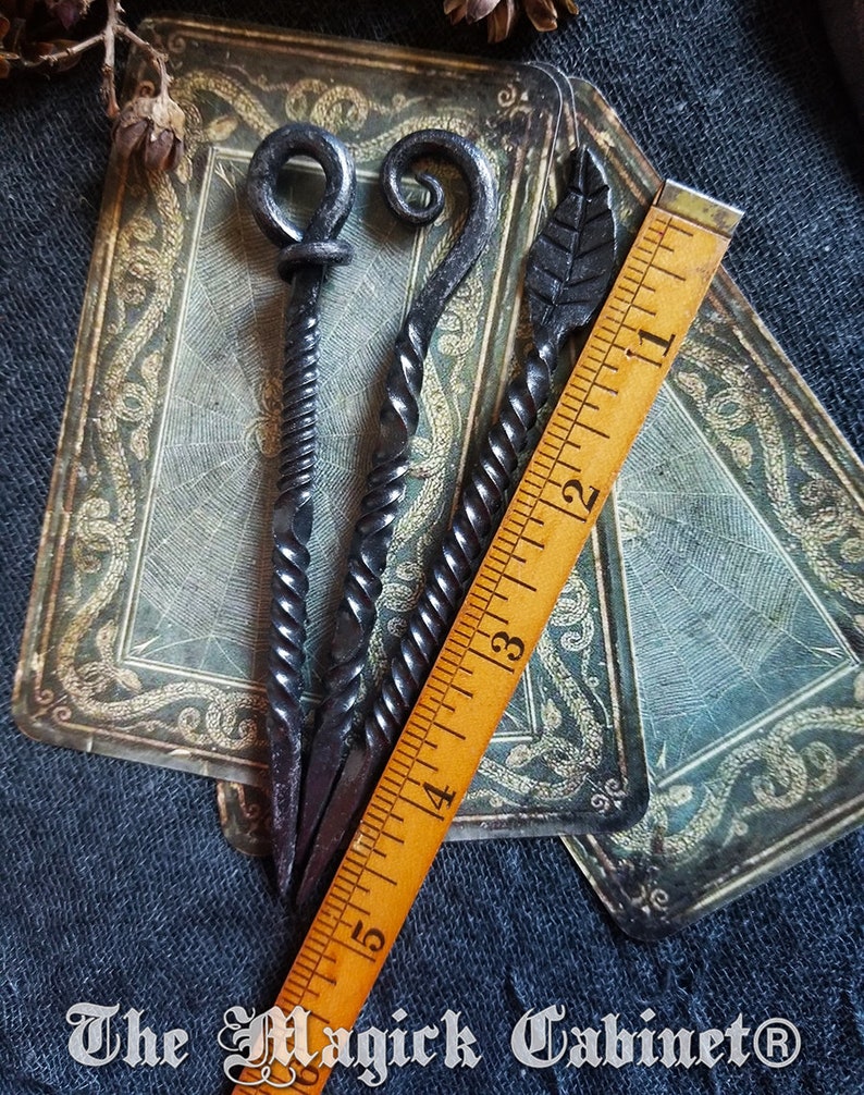 Twisted Hand Forged Fancy Iron Candle Scribe, Witches hand forged iron scribe expertly crafted and unique, Witch Gifts image 6