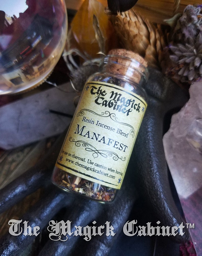 Manifest Incense for use in Manifesting Rituals, Witchcraft and Wicca Supplies, Handmade Natural Loose Resin Incense, Magical Aromatherapy image 1