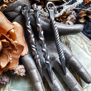 Iron Candle Scribe Necklace, Hand Forged Iron Protective Talisman, Pendulum, Old World Witch Magick, Clever Gifts for Him and Her image 5