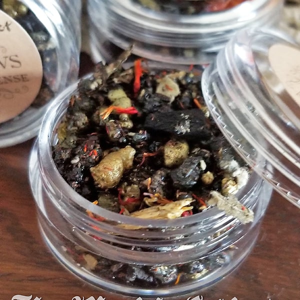 Shadows Resin Incense for when you need to do some Shadow Work, SAMPLE Jar, Handcrafted, Magick, Seance, Natural Loose Incense, Occult Witch