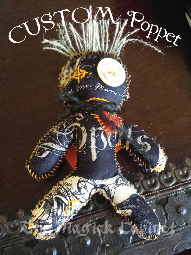 CUSTOM Poppet, Fabric Doll, VooDoo Doll, Witchcraft and Wicca, Hand Stitched Doll, Handcrafted Doll, Witch Supplies 