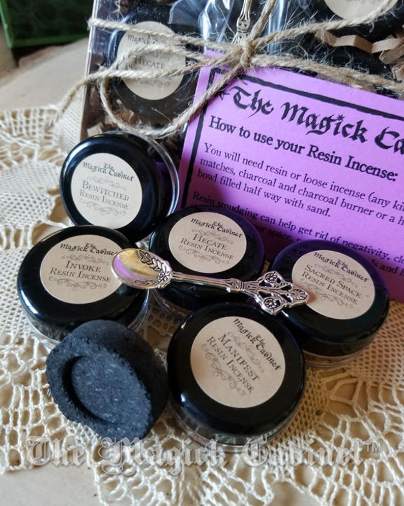Spiritual Resin Incense Kit complete with tiny spoon and Etsy