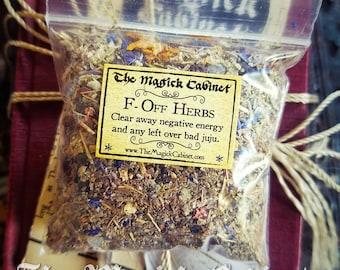 F-Off Herb Mix, Clearing Herbs for your Vanquishing Rituals, Occult Wicca Supply, Witchcraft Supplies, Witch Blended Herbs for Magick