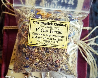 F-Off Herb Mix, Clearing Herbs for your Vanquishing Rituals, Occult Wicca Supply, Witchcraft Supplies, Witch Blended Herbs for Magick