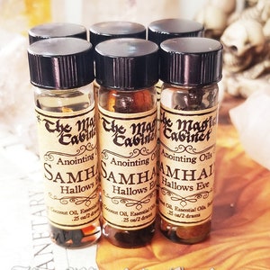 Samhain Ritual Oil, Anointing and Ritual oil for the Season of the Witch, Halloween, Dark Magick, to aid with Magical Intention and Energy image 1