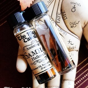 Samhain Ritual Oil, Anointing and Ritual oil for the Season of the Witch, Halloween, Dark Magick, to aid with Magical Intention and Energy image 2