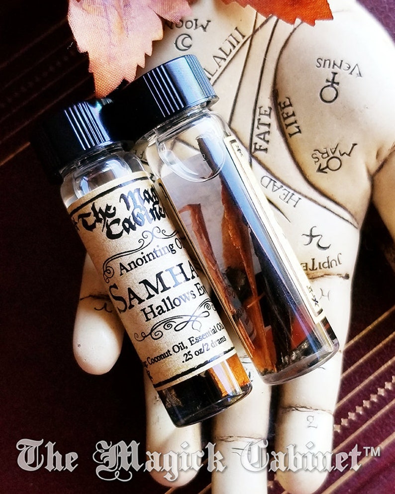 Samhain Ritual Oil, Anointing and Ritual oil for the Season of the Witch, Halloween, Dark Magick, to aid with Magical Intention and Energy image 2