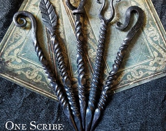 Hand Forged Iron Candle Scribe: Witchcraft Ritual Tool