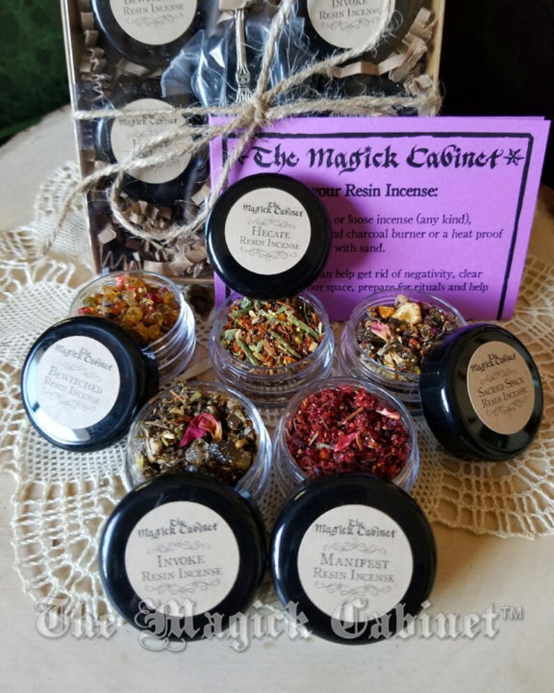 Spiritual Resin Incense Kit complete with tiny spoon and Etsy