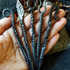 Twisted Hand Forged Fancy Iron Candle Scribe, Witches hand forged iron scribe expertly crafted and unique, Witch Gifts image 5