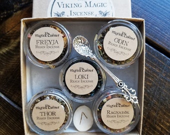 Viking Magic Incense Kit All 5 Natural Resin Incense Blends for your Viking Magic and Rituals, Handcrafted Incense Pagan Magick