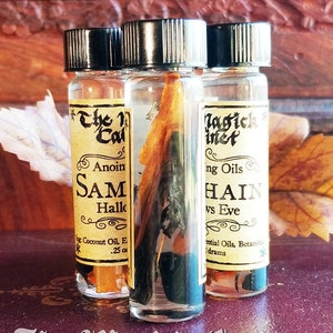 Samhain Ritual Oil, Anointing and Ritual oil for the Season of the Witch, Halloween, Dark Magick, to aid with Magical Intention and Energy image 5