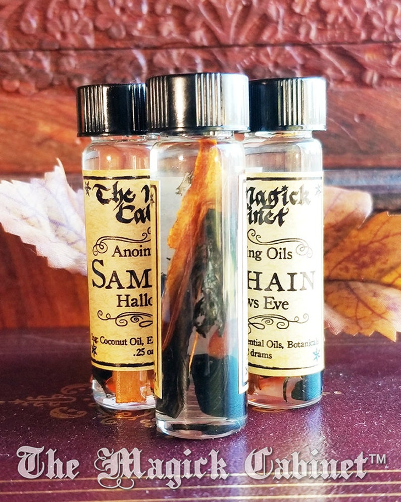 Samhain Ritual Oil, Anointing and Ritual oil for the Season of the Witch, Halloween, Dark Magick, to aid with Magical Intention and Energy image 5