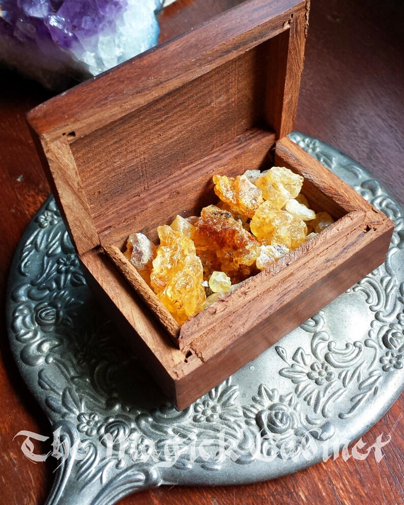 Golden Copal Incense in a Wooden Box Natural Resin Incense Etsy