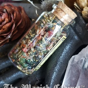 Bewitched Incense for your Magick and Witchcraft Rituals, Hand blended natural resin incense in a Glass Bottle with a Cork. Witch Approved. image 2