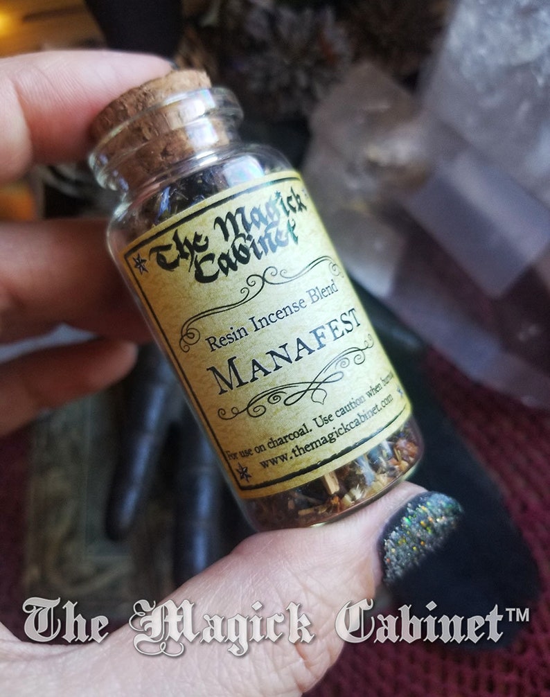Manifest Incense for use in Manifesting Rituals, Witchcraft and Wicca Supplies, Handmade Natural Loose Resin Incense, Magical Aromatherapy image 3