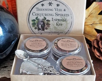 Thinning Veil and Conjuring Spirits Incense Kit. Handcrafted Natural Resin Incense Blends for your Seance and Spirit Communication Rituals