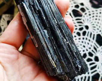 Black Tourmaline Natural Large Long Chunks -  a Grounding and Psychic Protection Stone, Metaphysical Healing Stones, Crystal Magick