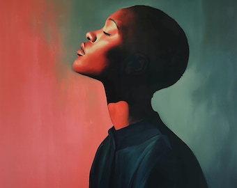 Retrato de Bask / Arte mural contemporáneo de mujer afroamericana