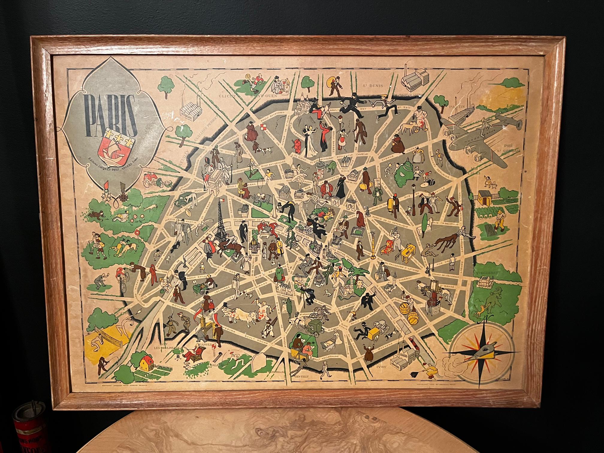 アート・デザイン・音楽 HISTORIC MAPS AND VIEWS OF PARIS File:1920 Art Nouveau Monument Map of Paris, France