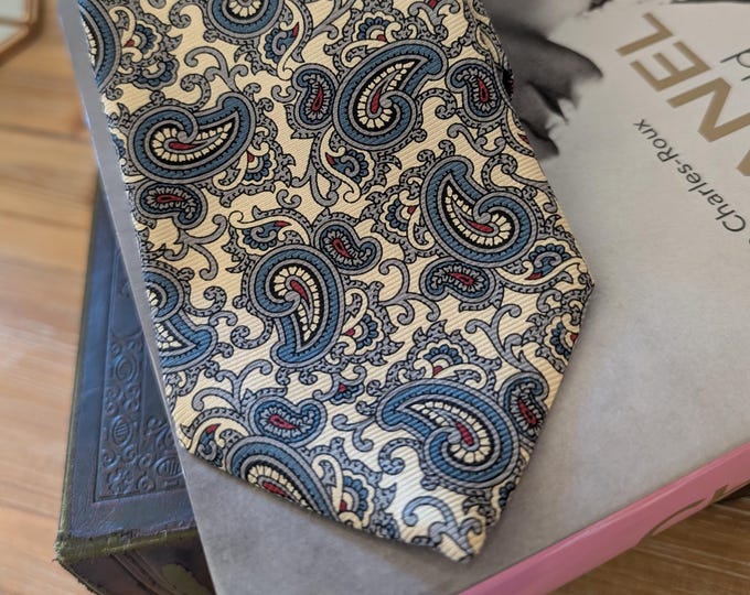 Vintage Yellow Paisley Necktie by Morgan Hart