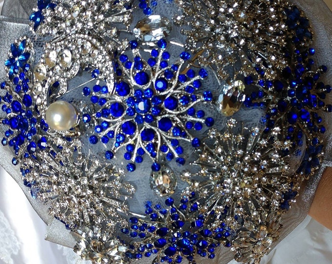 Celestial Blue & Silver Bouquet