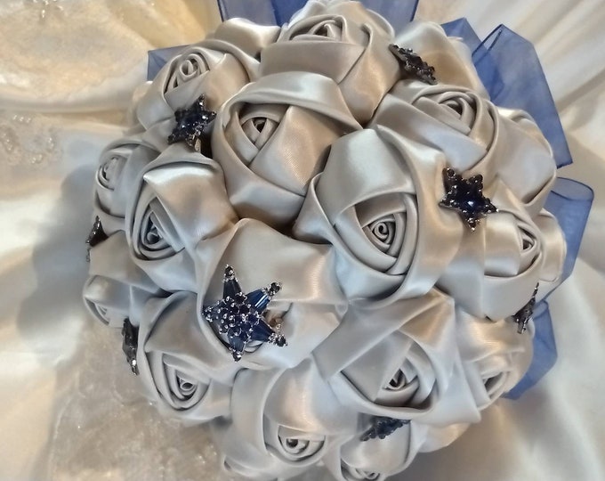 Silver and Blue Celestial themed Bouquet