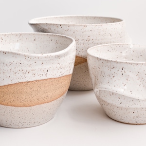 Batter bowl or mixing bowl. pour spout, Handmade, one-of-a-kind pottery. Wedding registry item, housewarming or hostess gift.