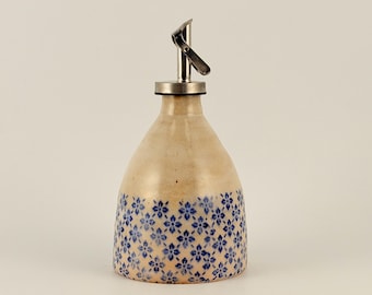 Olive Oil Dispenser Handmade Basic Ceramic Bottle Vinegar salad dressing container Kitchen Storage unglazed Pottery One of a Kind gift idea