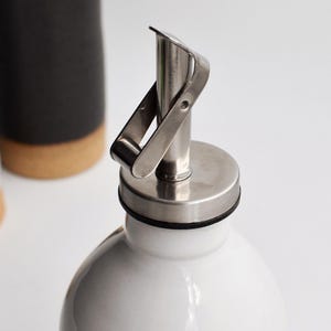 Olive Oil Dispenser Handmade Basic Ceramic Bottle Vinegar salad dressing container Kitchen Storage unglazed Pottery image 8
