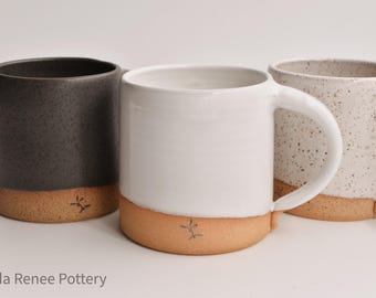 Basic Coffee Mug Handmade Pottery Ceramic Tea Cup Simple Minimalist Design Farmhouse decor unisex clean lines