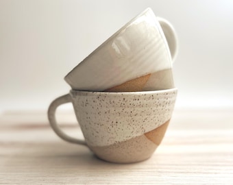 Latte Mug Handcrafted Coffee Modern Farmhouse Mug ceramic Soup Bowl Large Mug Abstract Art Coffee Gift Idea Cappiccino Mug