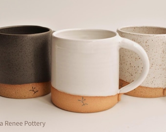 Basic Coffee Mug Handmade Pottery Ceramic Tea Cup Simple Minimalist Design Farmhouse decor unisex clean lines