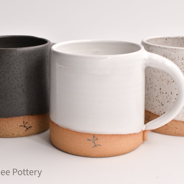 Pottery Mug, Basic coffee mug. Handmade, one-of-a-kind pottery.Multiple glazes. Coffee & tea accessory, open shelf styling, photoshoot prop.