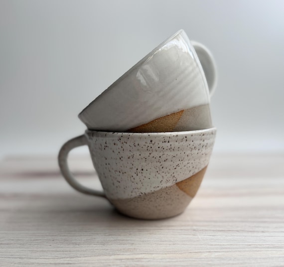 Latte Mug Handcrafted Coffee Modern Farmhouse Mug ceramic Soup Bowl Large Mug Abstract Art Coffee Gift Idea Cappiccino Mug