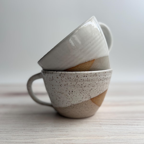 Latte Mug Handcrafted Coffee Modern Farmhouse Mug ceramic Soup Bowl Large Mug Abstract Art Coffee Gift Idea Cappiccino Mug