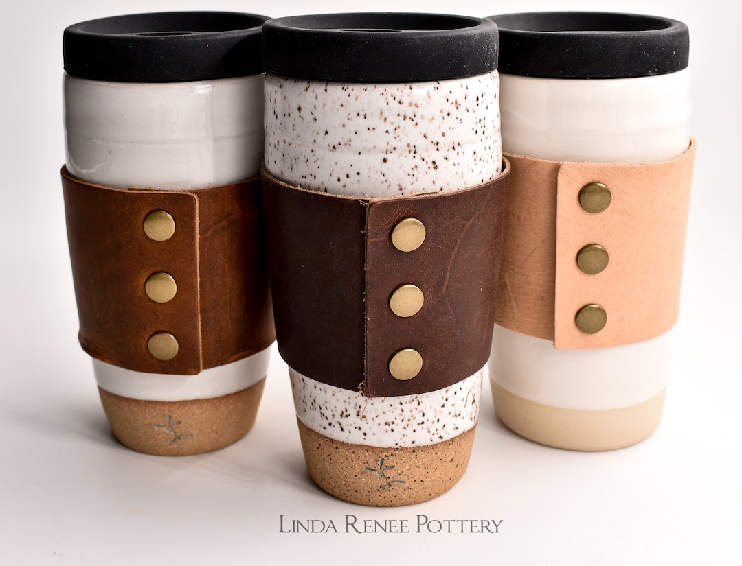 Handmade Travel Mug, Ceramic Travel Mug, Travel Mug, Flat Bottom, Gift