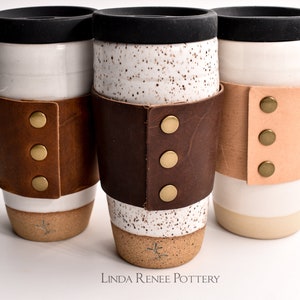 Handmade travel mug, ceramic travel mug, travel mug, flat bottom, gift set, wheel thrown pottery. One-of-a-kind, unique mug, hostess gift